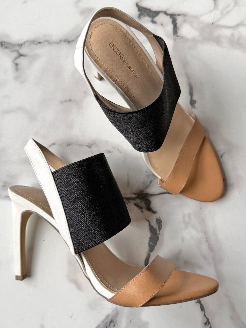 BCBGeneration Calah Colorblock Slingback Heels Size 8